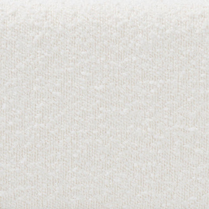 Boucle Upholstered Canopy Bed - Platform Bed with Tufted Headboard, Cream, Queen