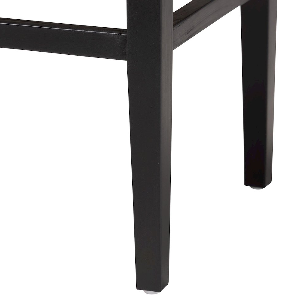 Seagrass Accent Bench - Handwoven Natural Fiber Stool with Black Wood Frame