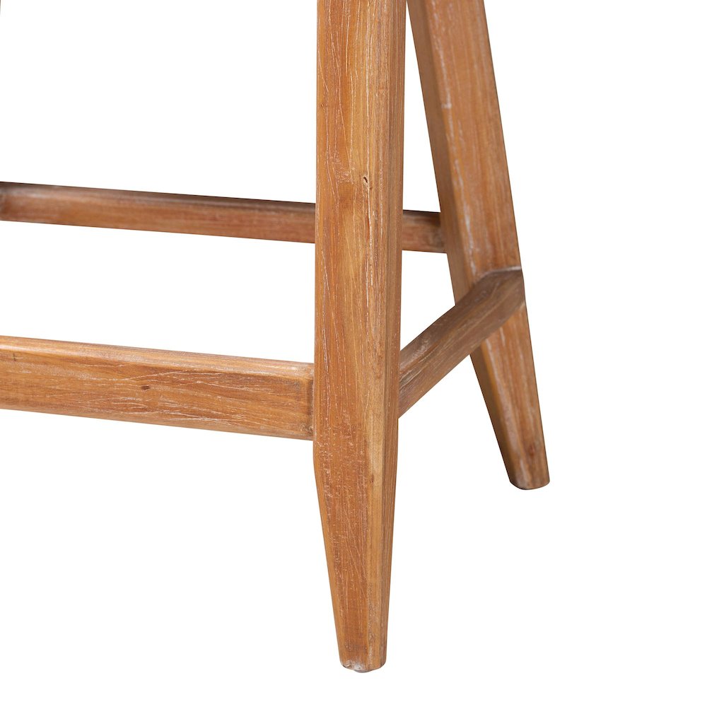 Seagrass Counter Stool with Mahogany Wood Frame, Whitewash