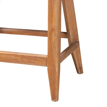 Seagrass Counter Stool with Mahogany Wood Frame, Whitewash