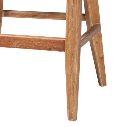 Seagrass Bar Stool with Mahogany Wood Frame, Whitewash