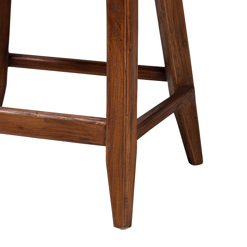 Seagrass Counter Stool with Mahogany Wood Frame, Brown Wash