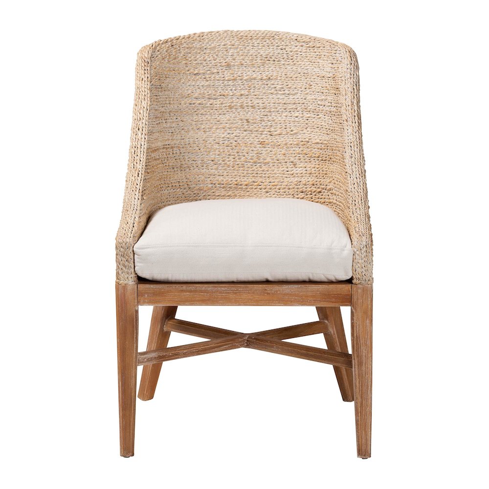 Seagrass Dining Chair with Mahogany Wood Frame, Whitewash