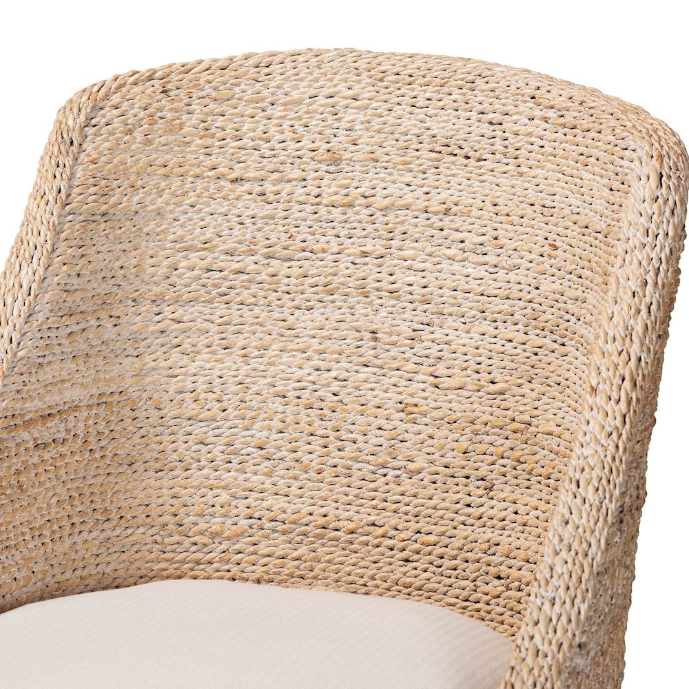 Seagrass Dining Chair with Mahogany Wood Frame, Whitewash