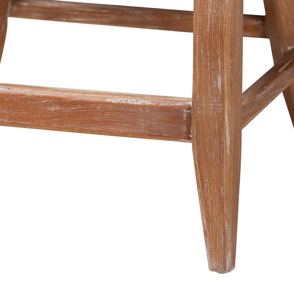 Seagrass Counter Stool with Mahogany Wood Frame, Whitewash