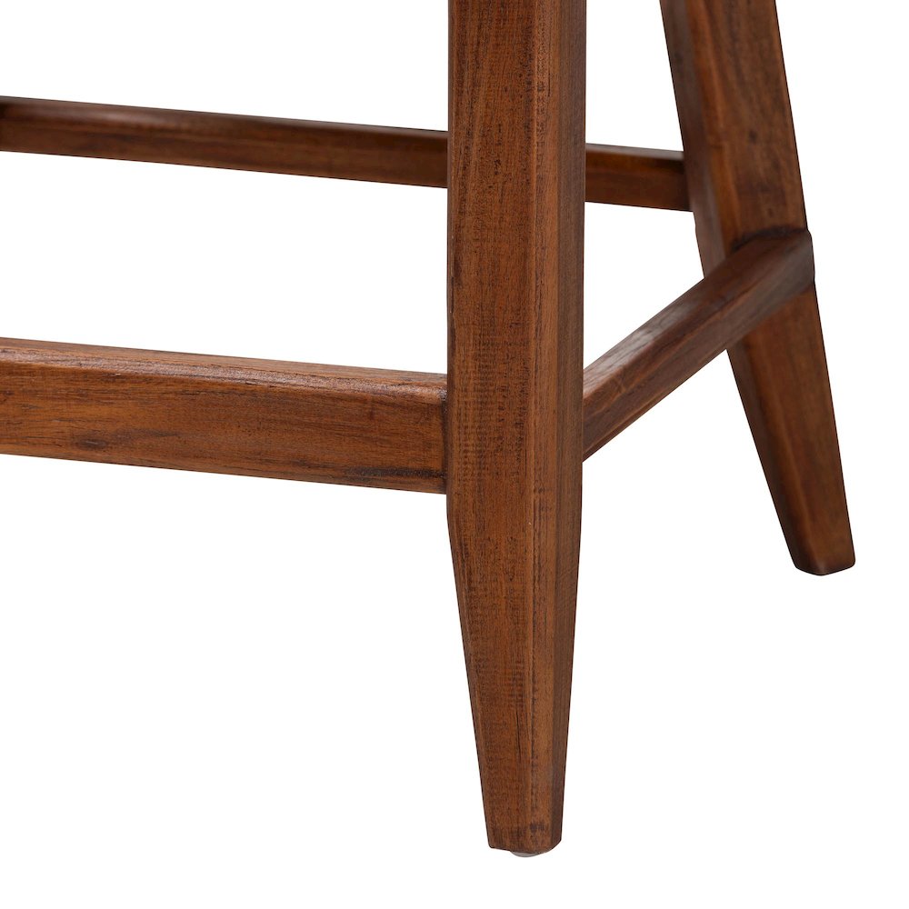 Seagrass Counter Stool with Mahogany Wood Frame, Brown Wash