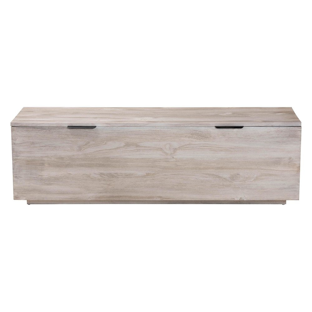 Wood Storage Trunk with Hinged Lid - Rectangular Blanket Chest and Bedroom Bench