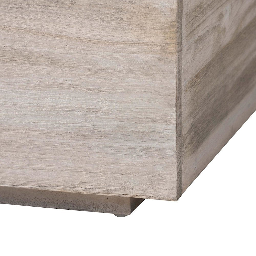 Wood Storage Trunk with Hinged Lid - Rectangular Blanket Chest and Bedroom Bench