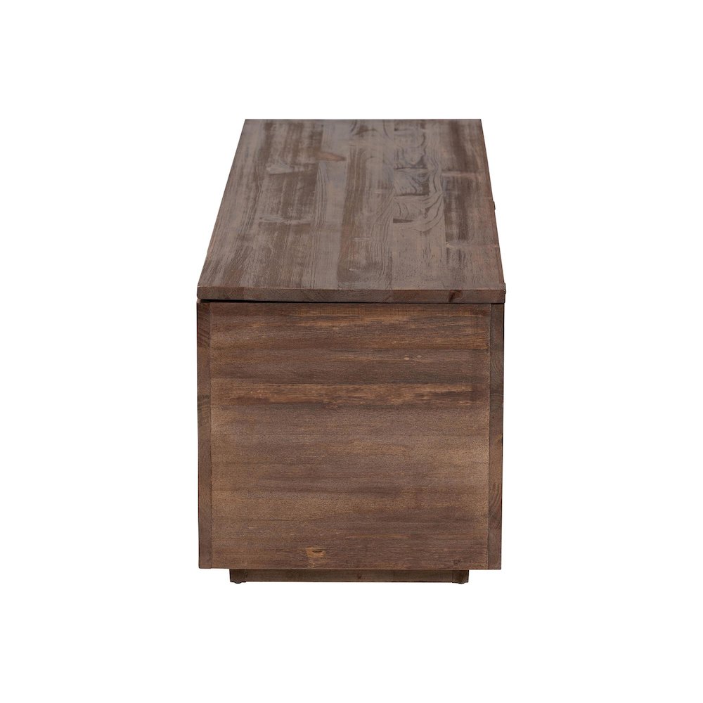 Wood Storage Trunk with Hinged Lid - Rectangular Blanket Chest and Bedroom Bench