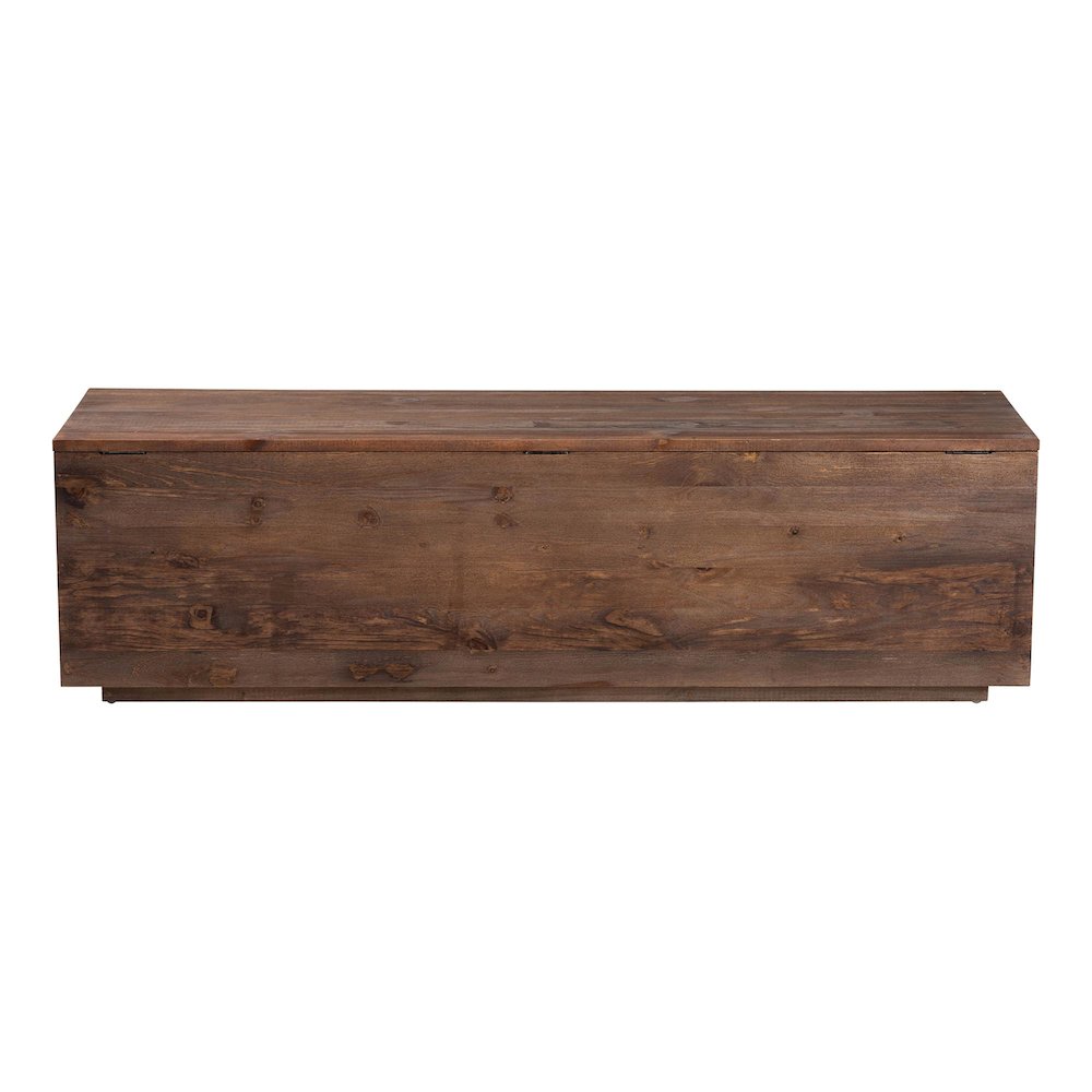 Wood Storage Trunk with Hinged Lid - Rectangular Blanket Chest and Bedroom Bench
