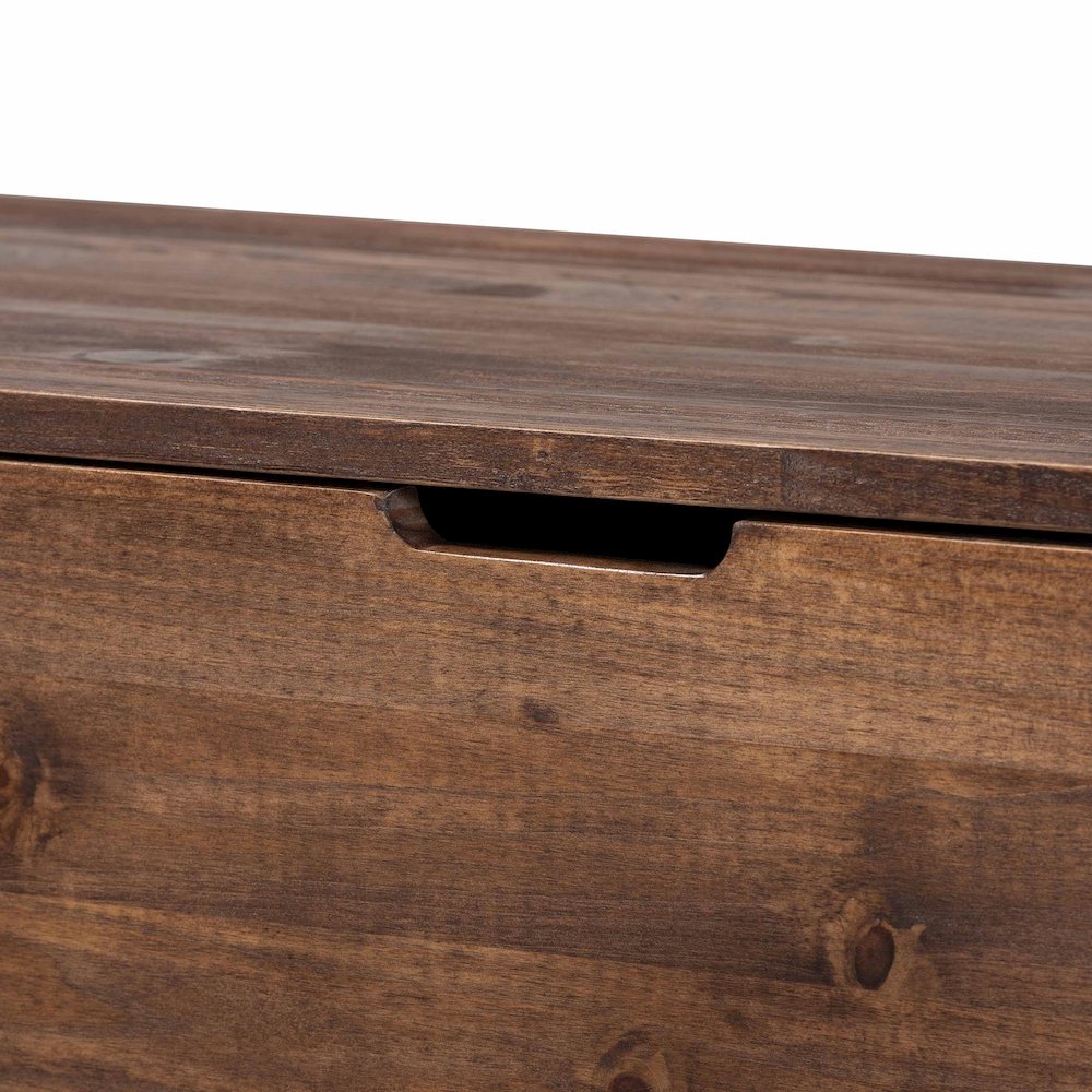 Wood Storage Trunk with Hinged Lid - Rectangular Blanket Chest and Bedroom Bench
