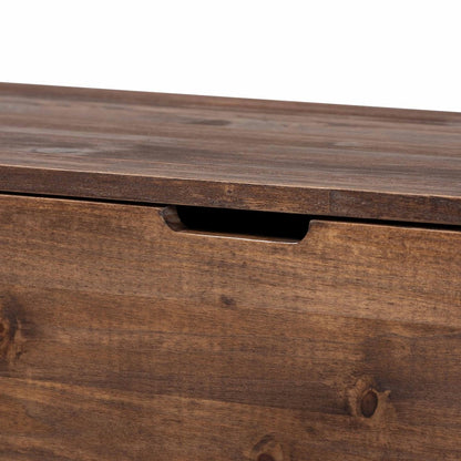 Wood Storage Trunk with Hinged Lid - Rectangular Blanket Chest and Bedroom Bench