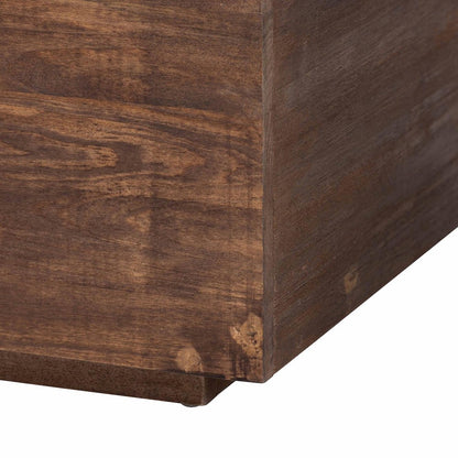 Wood Storage Trunk with Hinged Lid - Rectangular Blanket Chest and Bedroom Bench