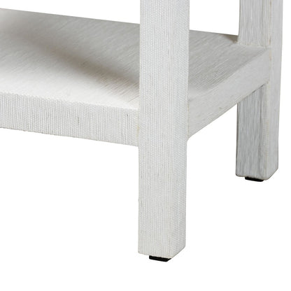Scalloped End Table - 2-Tier Accent Table with Open Shelf Storage