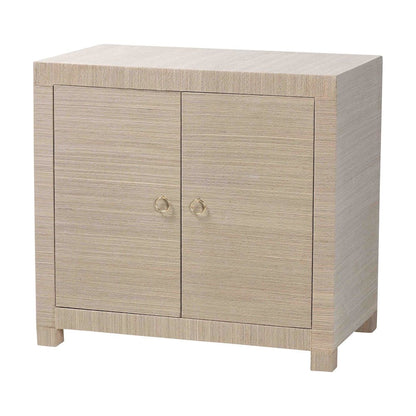 Natural Grasscloth Storage Cabinet - Two-Door Console Storage Solution
