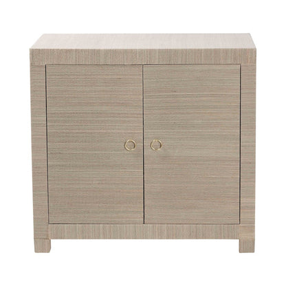 Natural Grasscloth Storage Cabinet - Two-Door Console Storage Solution