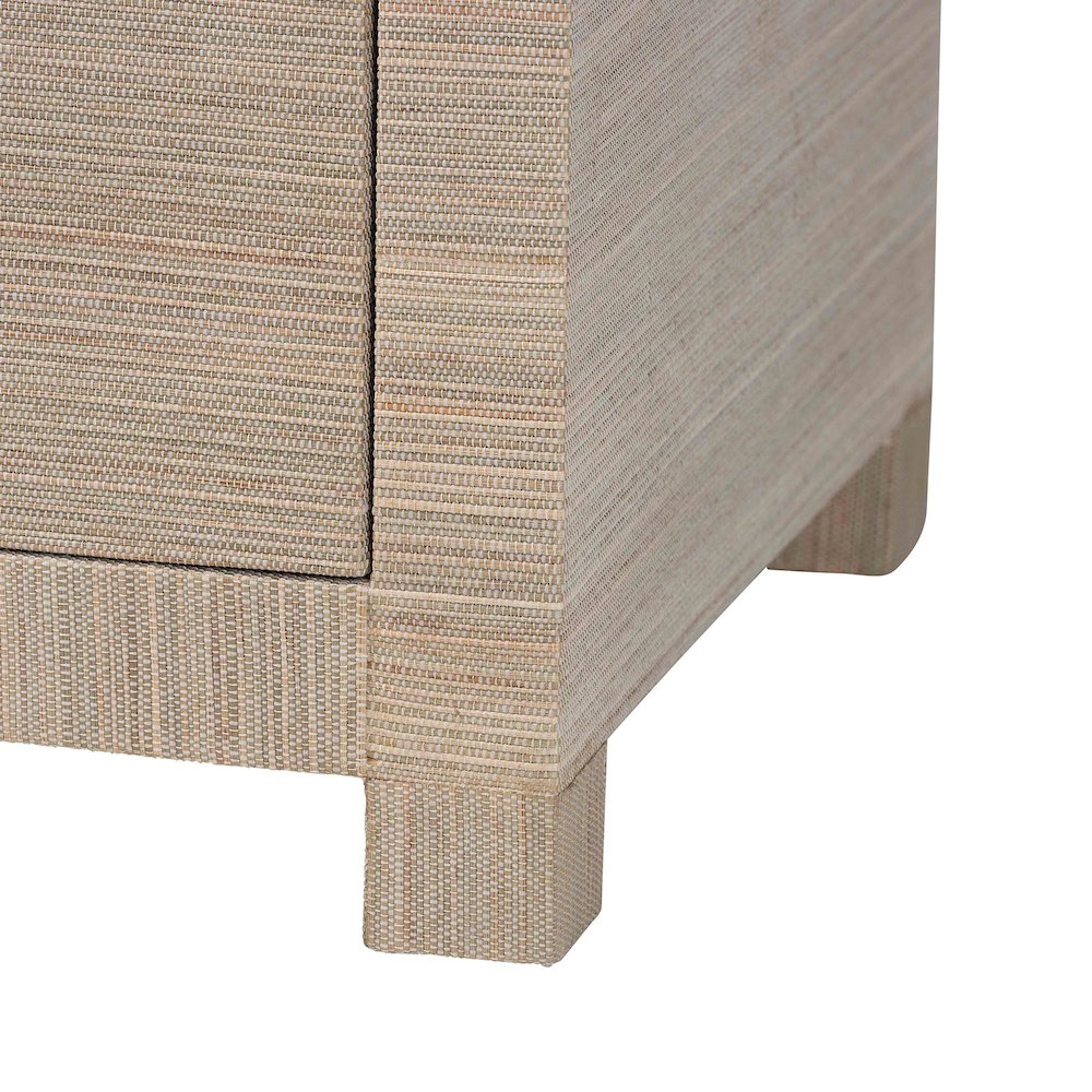 Natural Grasscloth Storage Cabinet - Two-Door Console Storage Solution
