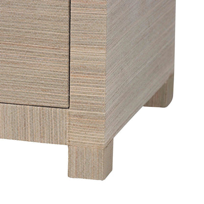 Natural Grasscloth Storage Cabinet - Two-Door Console Storage Solution
