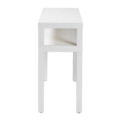 Natural Grasscloth Console Table - Two-Tier Entryway Table with Open Shelf