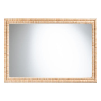 Grasscloth Wall Mirror - Handwoven Rectangle Frame Accent Mirror