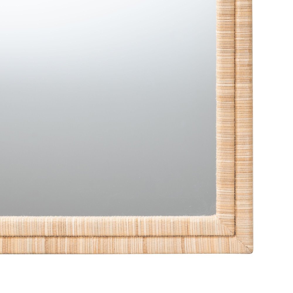 Grasscloth Wall Mirror - Handwoven Rectangle Frame Accent Mirror