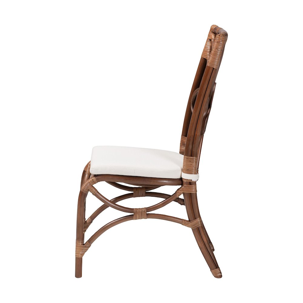 Dining Chair with Decorative Backrest and Cushioned Seat