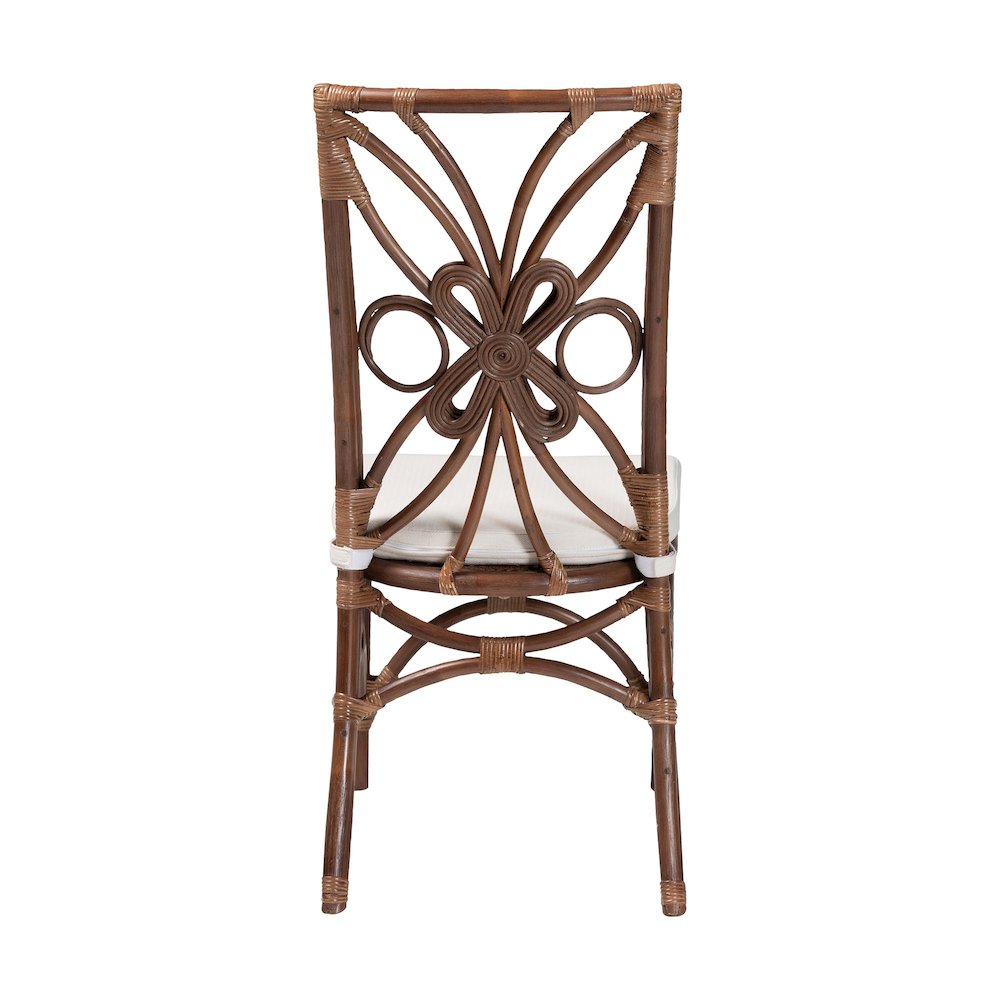 Dining Chair with Decorative Backrest and Cushioned Seat