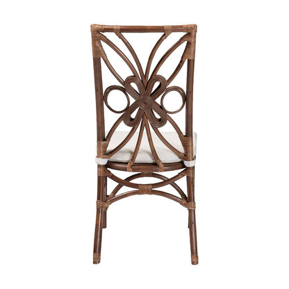 Dining Chair with Decorative Backrest and Cushioned Seat