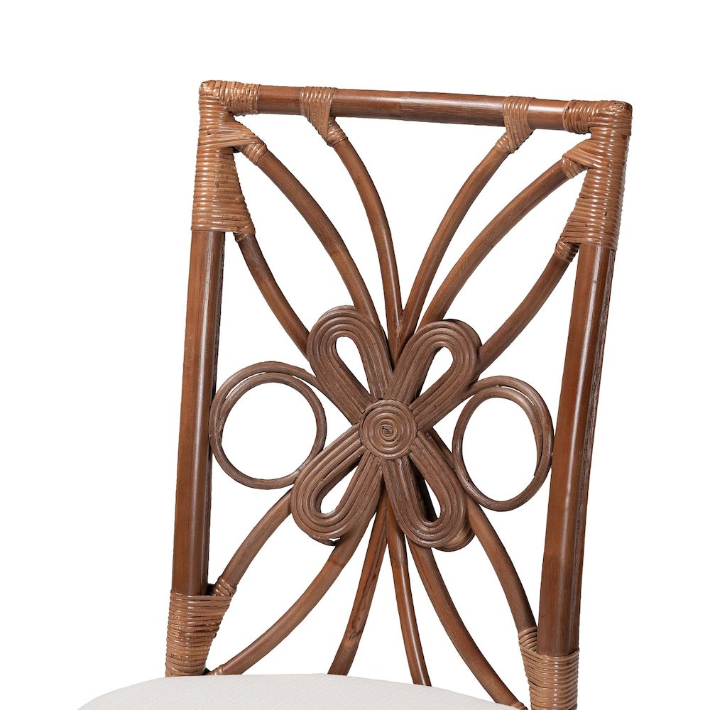 Dining Chair with Decorative Backrest and Cushioned Seat