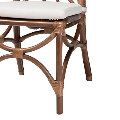 Dining Chair with Decorative Backrest and Cushioned Seat