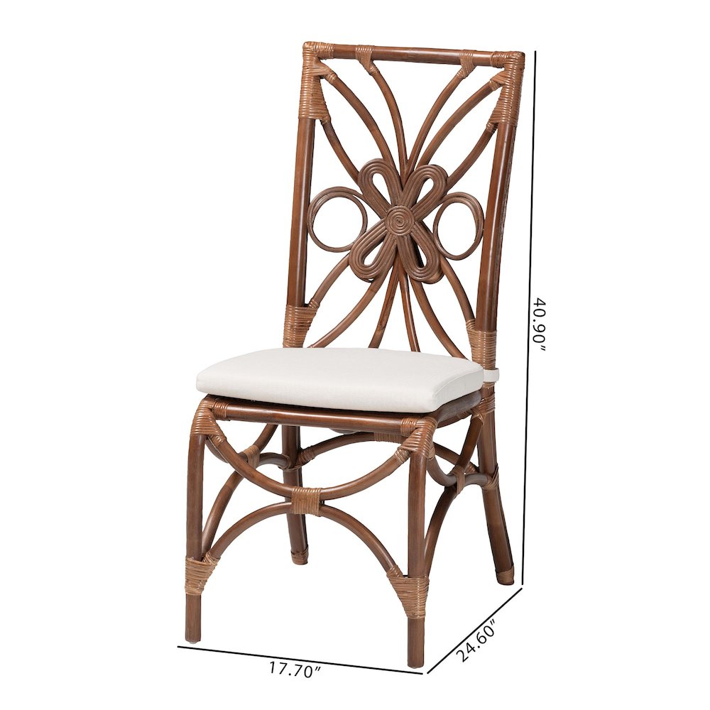 Dining Chair with Decorative Backrest and Cushioned Seat