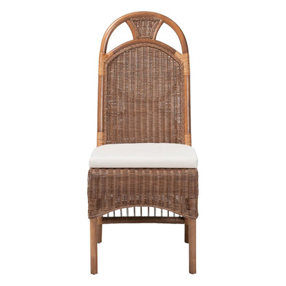 Natural Rattan Dining Chair - Handcrafted Wicker Accent Chair