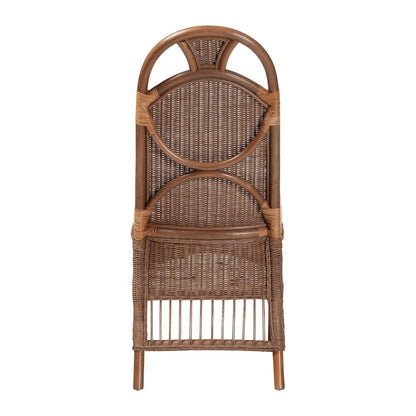 Natural Rattan Dining Chair - Handcrafted Wicker Accent Chair