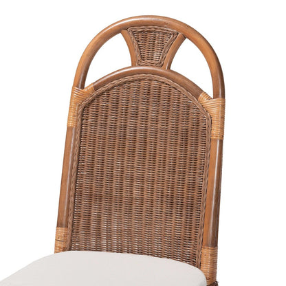 Natural Rattan Dining Chair - Handcrafted Wicker Accent Chair