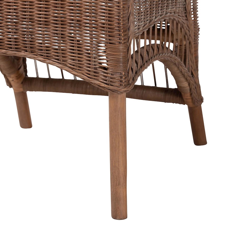 Natural Rattan Dining Chair - Handcrafted Wicker Accent Chair