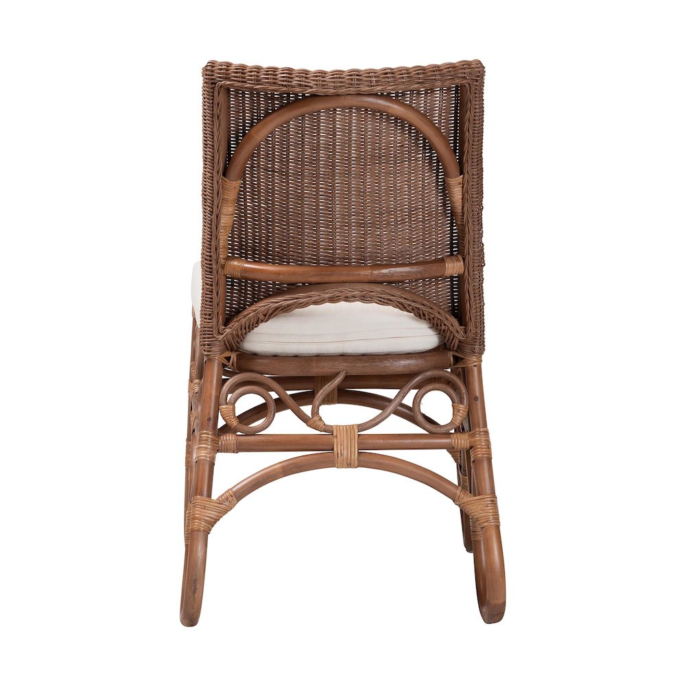 Natural Rattan Dining Chair - Handcrafted Wicker Accent Chair