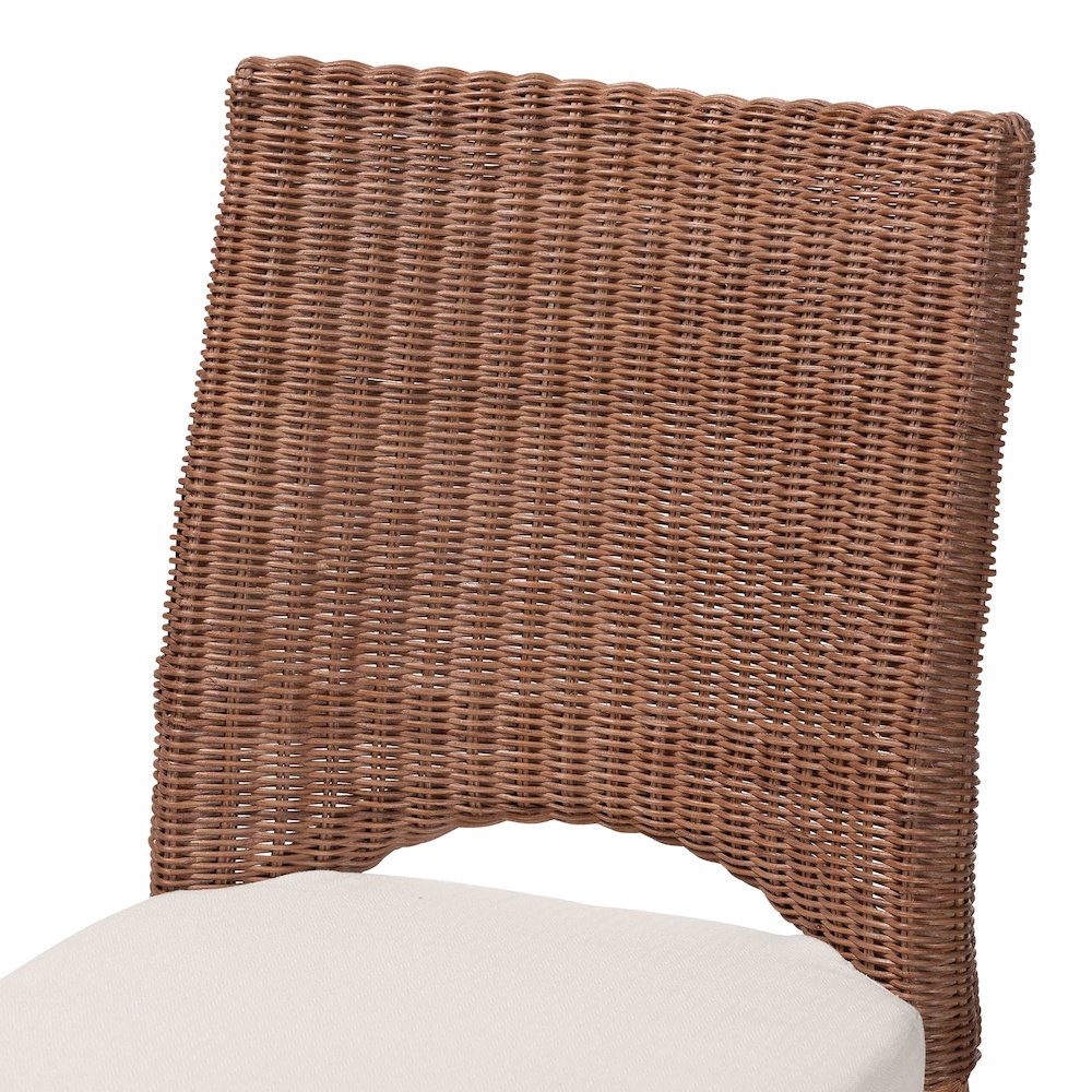 Natural Rattan Dining Chair - Handcrafted Wicker Accent Chair