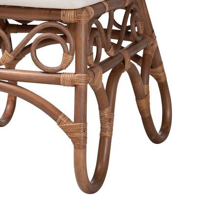Natural Rattan Dining Chair - Handcrafted Wicker Accent Chair