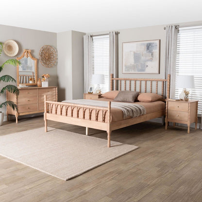 4-Piece Bedroom Set: Platform Bed with Matching Dresser, Two Nightstands, Queen