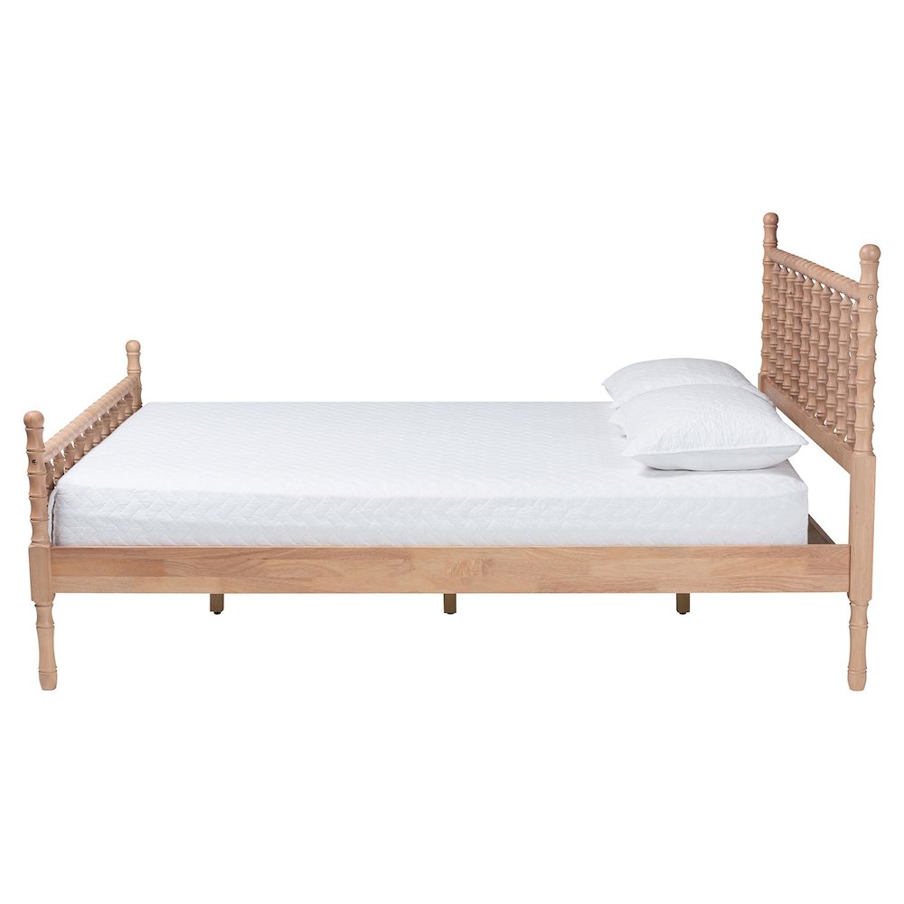 Platform Bed - Spindle Bed Frame with Bamboo-Style Turned Posts, Queen
