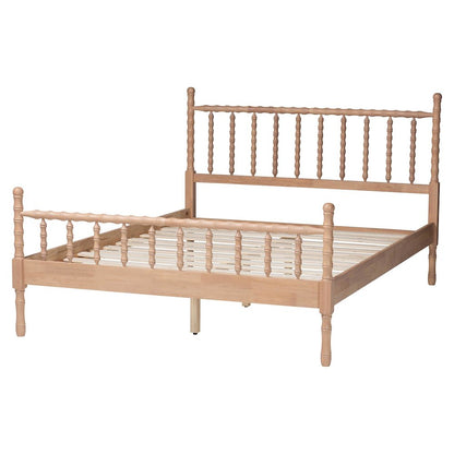 Platform Bed - Spindle Bed Frame with Bamboo-Style Turned Posts, Queen