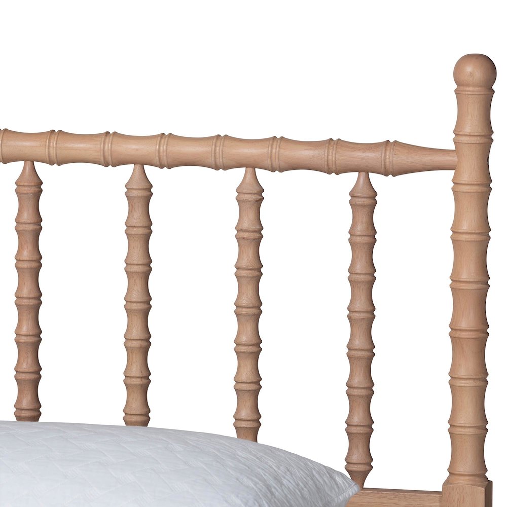 Platform Bed - Spindle Bed Frame with Bamboo-Style Turned Posts, Queen