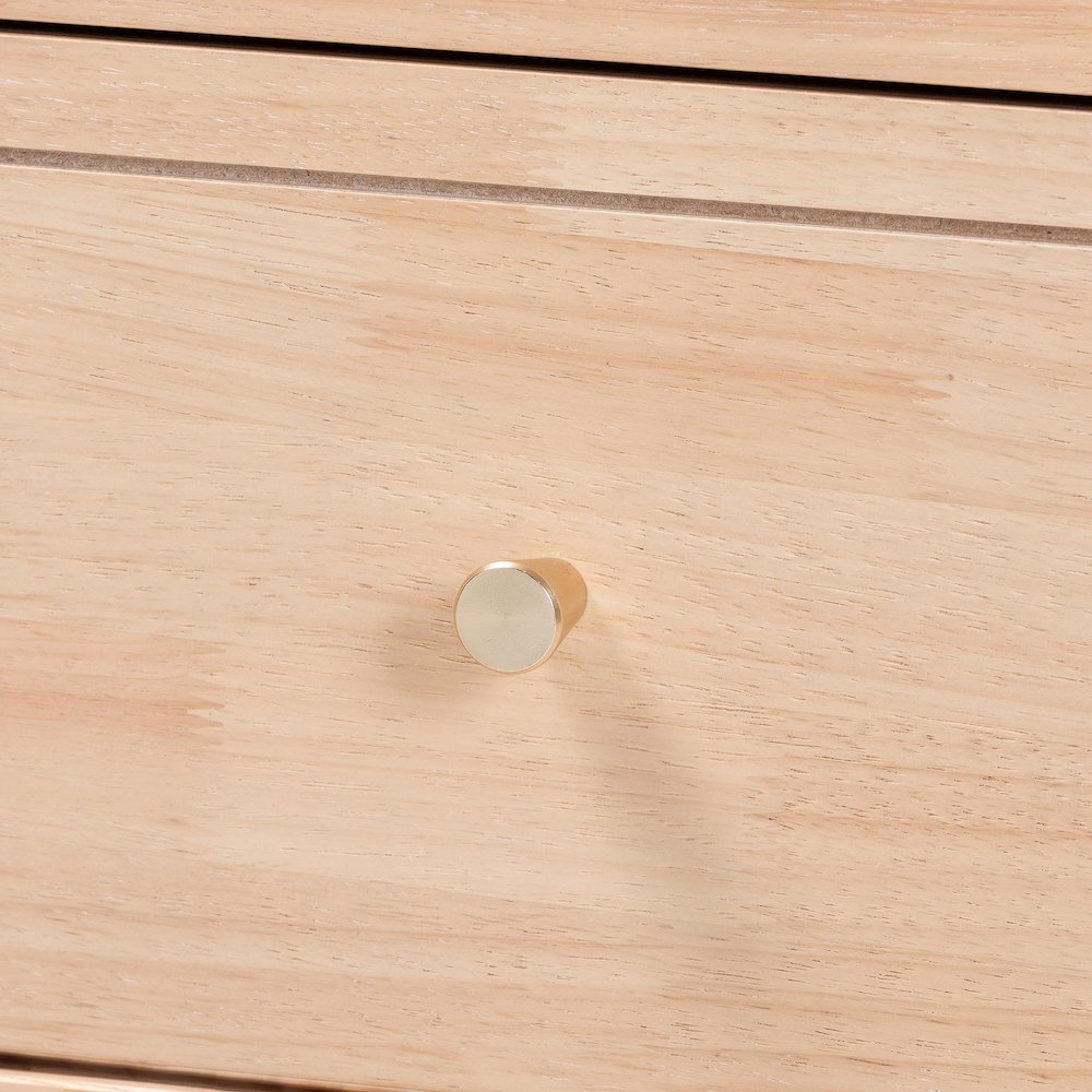 Nightstand - 2-Drawer Bedside Table with Bamboo-Style Turned Legs