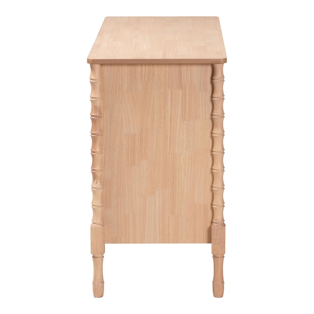 Dresser - 6-Drawer Bedroom Organizer with Bamboo-Style Turned Legs