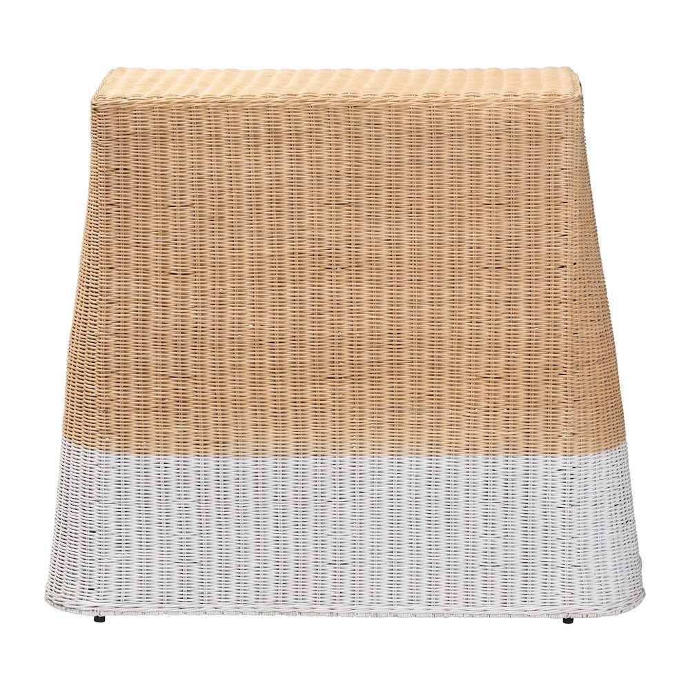 Natural Console Table, Rectangle 36", Two-Tone White/Natural