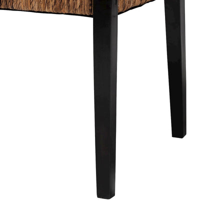 Raniya 2-Pc Handwoven Seagrass Armchairs, Solid Mango Wood Frame Dining Chair