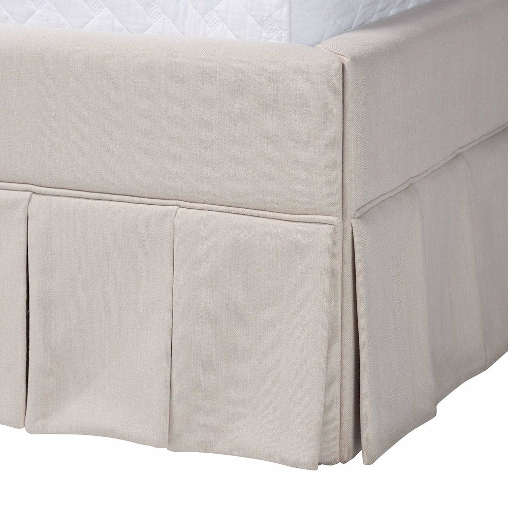 Platform Bed - Fabric Upholstered Bed Frame with Panel Headboard, Queen