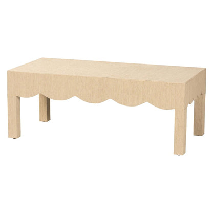 Mason Natural Grasscloth Coffee Table - Rectangular Accent Table