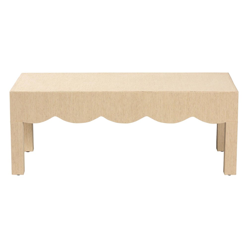Mason Natural Grasscloth Coffee Table - Rectangular Accent Table