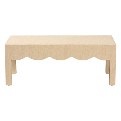 Mason Natural Grasscloth Coffee Table - Rectangular Accent Table